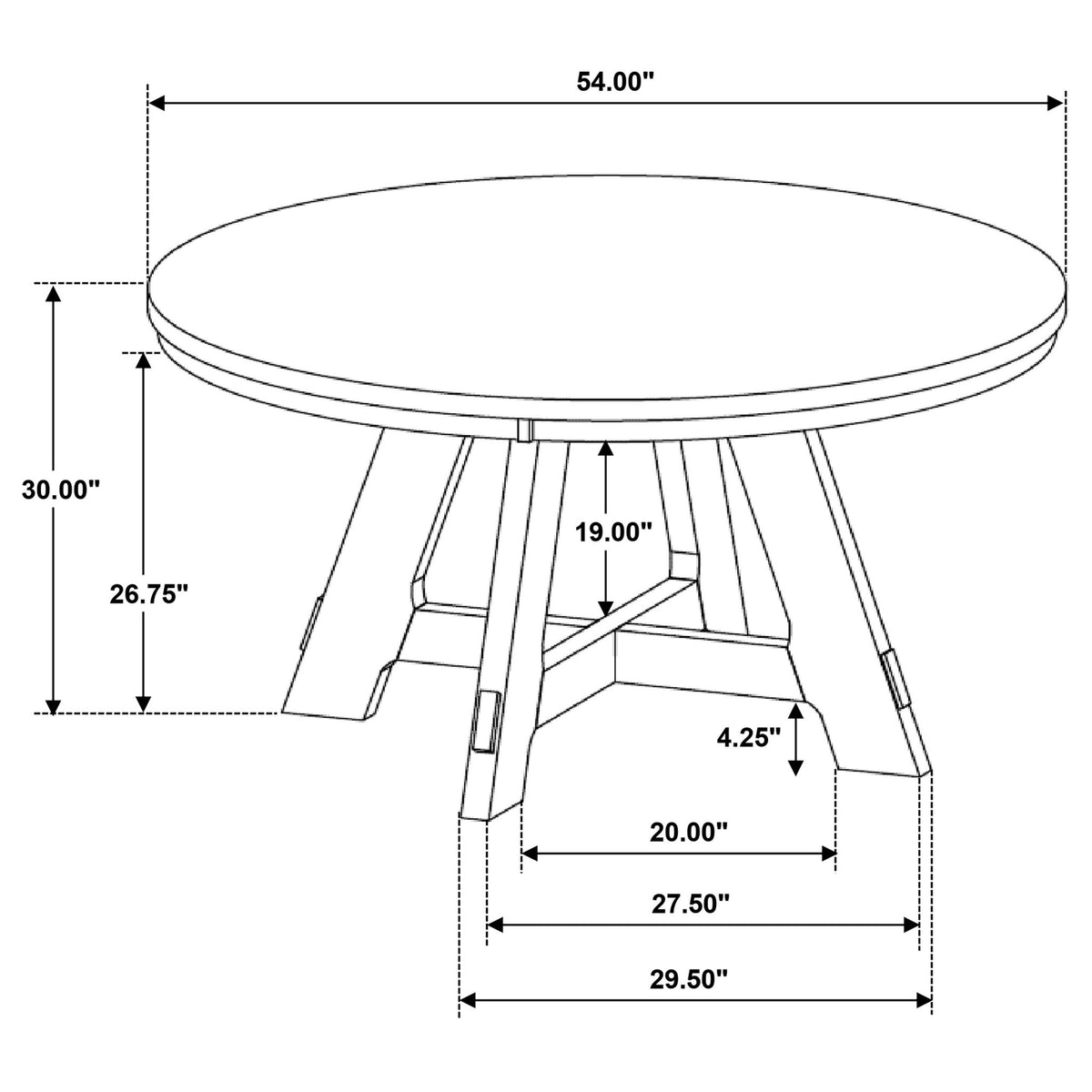 Kent - Round Dining Table - Brown Oak