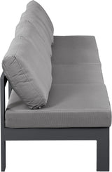 Nizuc - Outdoor Patio 4 Seat Armless Modular Sofa With Gray Frame