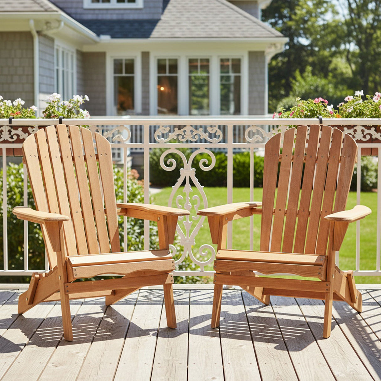Oversize Outdoor Folding Adirondack Chair, Patio Chair For Garden