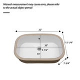 Undermount Bathroom Sink 22" X 15.25" With Overflow Sleek, High Temperature Fired, Stain Resistant, Smooth Polished Surface - White