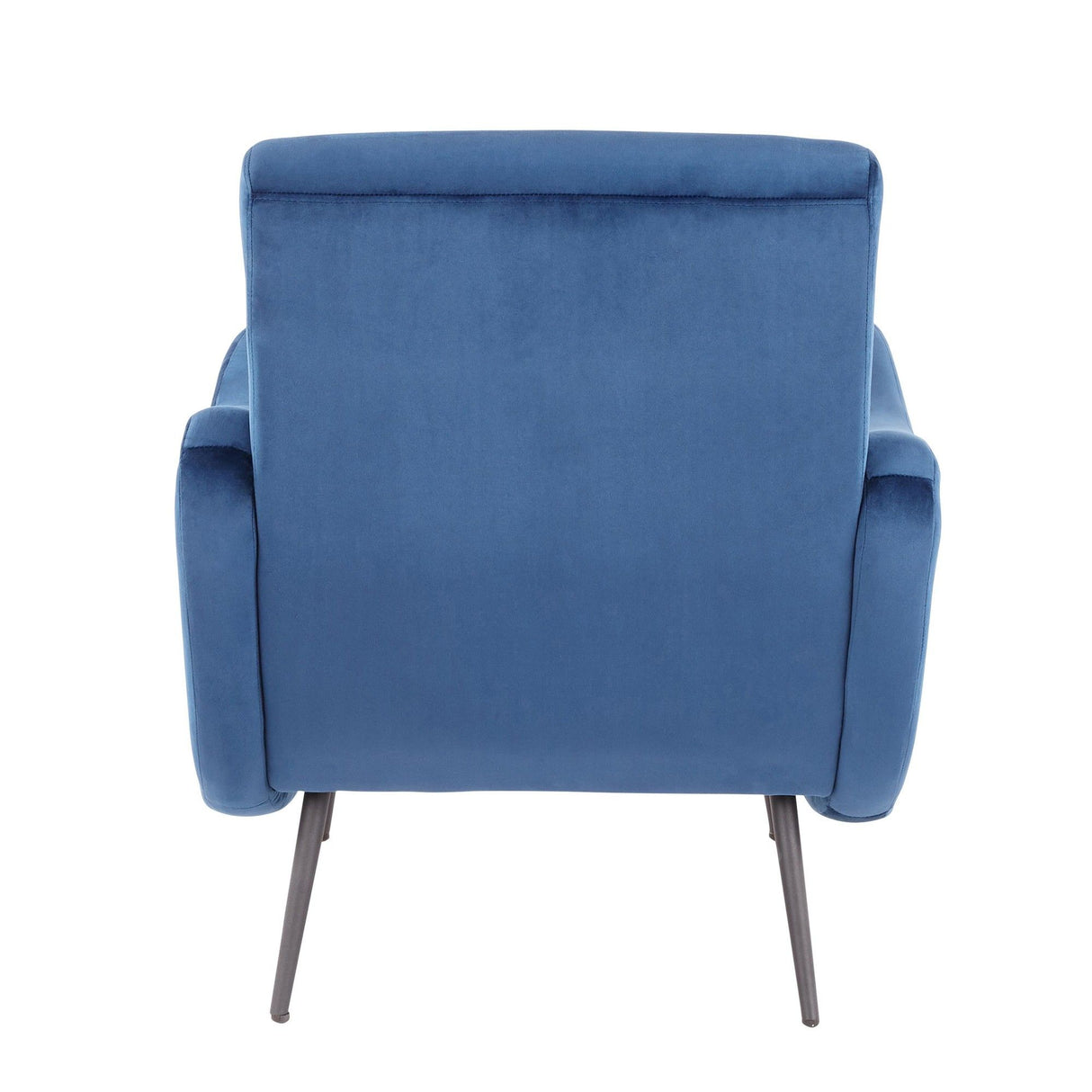 Rafael - Contemporary Lounge Chair - Black Metal And Blue Velvet
