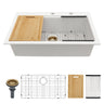 Granite Composite Quartz Kitchen Sink With Workstation Features And Drop In Design