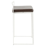 Fuji - Contemporary Stackable Counter Stool (Set of 2) - White Frame