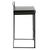 Fuji - Stackable Counter Stool With Cushion - Black Metal