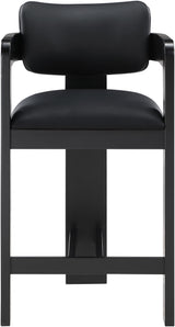 Sacha - Vegan Leather Upholstered Counter Stool With Black Base