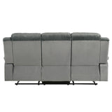 Lesley - Motion Sofa - Gray Corduroy & Velvet