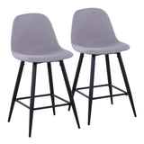 Pebble - Mid-Century Modern Counter Stool With Light Gray Seat (Set of 2)