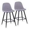 Pebble - Mid-Century Modern Counter Stool With Light Gray Seat (Set of 2)