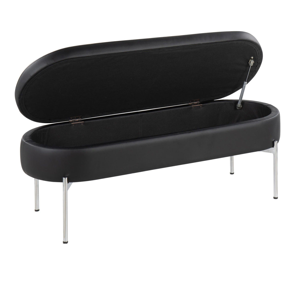 Chloe - Storage Bench - Chrome Metal