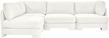 Hammond - Velvet Performance Fabric Upholstered 4 Piece Armless Sectional