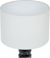 Opus - Genuine Marble, Linen Textured Fabric And Brass Table Lamp