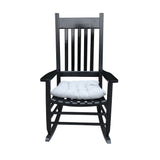 Classic Wooden Porch Rocker Chair White Populus Wood Comfortable Design