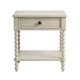 Traditional Durable Nightstand Table With Drawer And Shelf