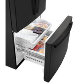 GE GNE27JGMBB - 36 in. 27 cu. ft. French Door Refrigerator with Internal Water Dispenser - Black
