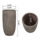 Magnesium Oxide Planter For Outdoor Use - Natural Wood