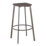 Clara - Industrial Square Barstool (Set of 2) - Wood-Pressed Grain Bamboo
