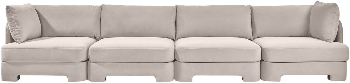 Hammond - Velvet Performance Fabric Upholstered 4 Piece Sofa