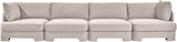 Hammond - Velvet Performance Fabric Upholstered 4 Piece Sofa