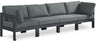Nizuc - Outdoor Patio 4 Seat Modular Sofa With Gray Frame