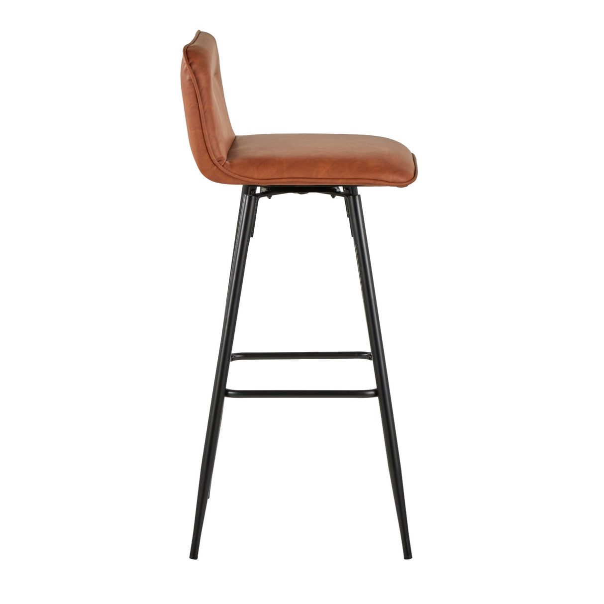 Casper - Contemporary Fixed-Height Barstool (Set of 2) - Black Metal Frame