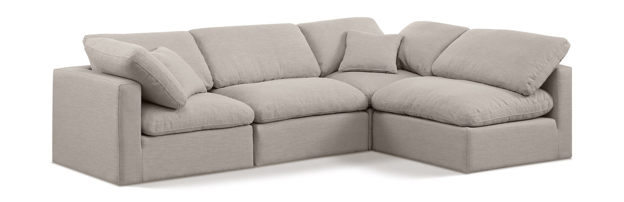 Indulge - Linen 4 Piece Modular Sectional