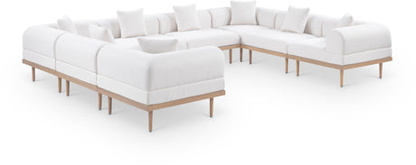Laguna - 8 Piece Resilient Water Resistant Fabric 142" Upholstered Outdoor Patio Modular Sectional