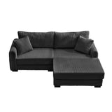 2 Seater L Shaped Chaise Sofa With Reversible Cushion, USB - C Charging Port, Storage Pocket, Convertible Left / Right Design