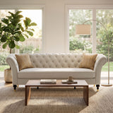 Chesterfield Sofa, 3 Seat Couch With Deep Button Tufted Back, Rolled Arms