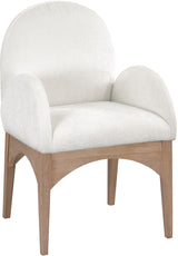 Waldorf - Chenille Dining Arm Chair With Natural Legs