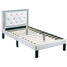 Glamours Style Bed With Diamond Tufted Padded Headboard