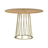 Santorini - Mid-Century Round Wood 48" Pedestal Base Dining Table Seats Up To 4 - Light Cashew / Natural