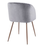 Luna - Contemporary Dining / Accent Chair (Set of 2) - Walnut With Gray Velvet