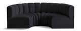 Arc - Velvet 4 Piece U-Shaped Modular Sofa