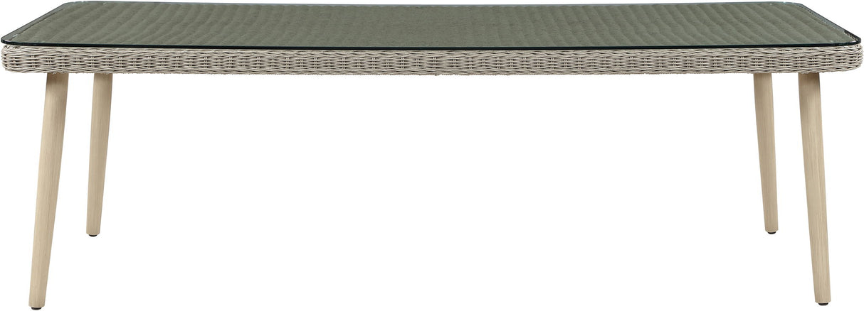 Seacrest - Tempered Glass Top And Wicker Outdoor Patio Dining Table