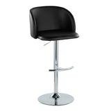 Fran - Adjustable Barstool (Set of 2) - Black Faux Leather