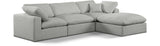 Comfy - 4 Piece Linen Fabric Modular Sectional With Chaise