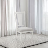 Katia - Side Chair Set of 2) - Light Gray Linen & Weathered White