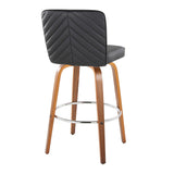 Henry - Fixed-Height XL Barstool (Set of 2) - Walnut Wood