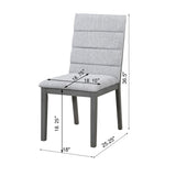 Tufted Upholstery Modern Dining Chairs (Set of 2) Sleek Comfort With Rubber Wood Frame - Gray / Oak