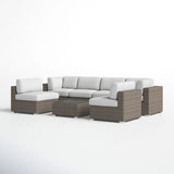 Seating Set With Cushions Handcrafted Wicker Design