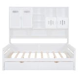 Daybed With All-In-One Cabinet And Shelf