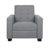 Contemporary Recliner Chair With Push Back Function And Birchwood Legs