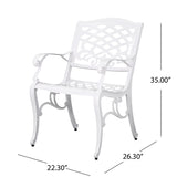 Unravel - Outdoor Arm Chair With Scroll Design And Floral Accents (Set of 2) - White