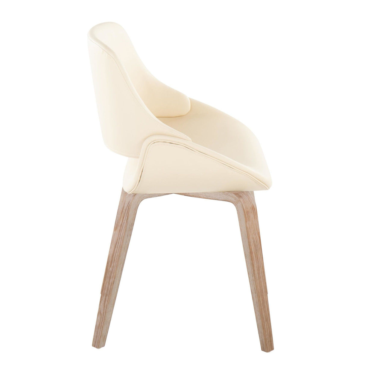 Fabrizzi - Mid-Century Modern Dining / Accent Chair (Set of 2) - Whitewash Wood