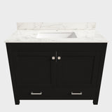 Bathroom Vanity Set, Cabinet With Doors & Drawers, Single Faucet Hole - Black