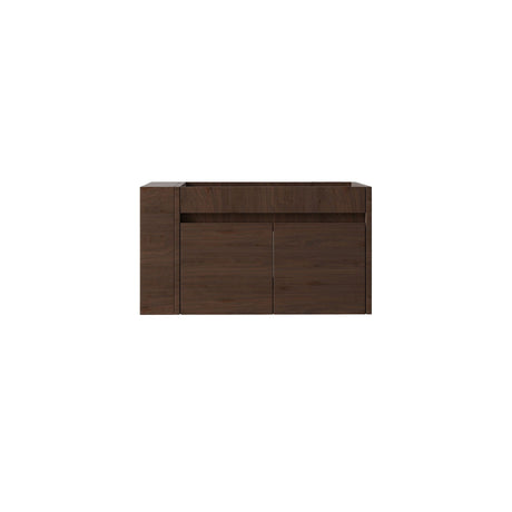 Floating Bathroom Vanity Cabinet, Soft Close Double Drawers, Open Side Storage, Wall Mounted, Cabinet Only