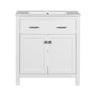 Bathroom Vanity With Ceramic Sink, Modern Single Bathroom Cabinet With 2 Doors And A Shelf, Soft Close Doors