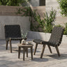 Outdoor 3 Piece Rope Weave Patio Seating Set