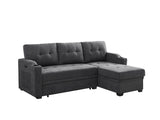 Mabel - Sleeper Sectional With Cupholder, USB Charging Port nd Pocket - Dark Gray