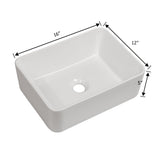 Sleek Ceramic Rectangular Vessel Bathroom Sink